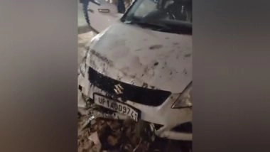 India News | Noida: Vehicle Loses Control, Falls into Drain in Bisrakh, No Injuries Reported