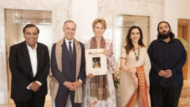Business News | Ambani Family Hosts Canadian PM Mark Carney at Their Home in Mumbai