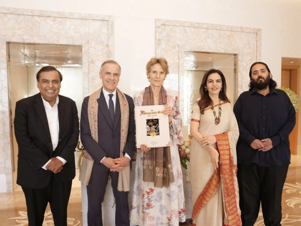Business News | Ambani Family Hosts Canadian PM Mark Carney at Their Home in Mumbai