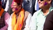 India News | Uttarakhand Chief Minister Dhami Participates in Holi Milan Celebration at BJP Office