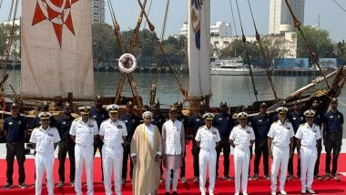 India News | INSV Kaundinya Flagged into Mumbai After Maiden Oman Voyage