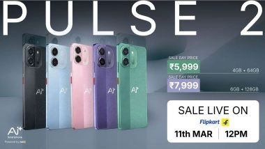 Business News | Ai+ Smartphone Unveils Pulse 2 at 5999 with 50MP AI Camera with the Slimmest 6000mAh Battery in This Category; Sale from 11th March at 12 PM