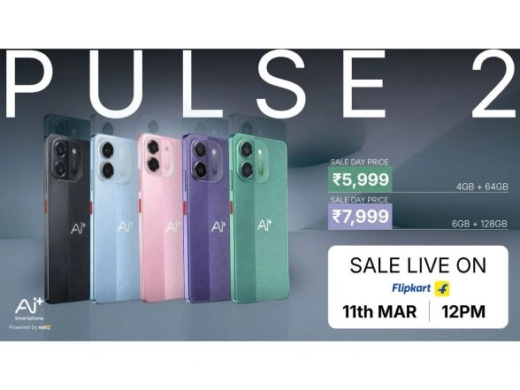 Business News | Ai+ Smartphone Unveils Pulse 2 at 5999 with 50MP AI Camera with the Slimmest 6000mAh Battery in This Category; Sale from 11th March at 12 PM
