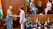 Business News | Nirmala Sitharaman Meets AIIB President Zou Jiayi, Calls for Expanded Investment in Low-income Countries