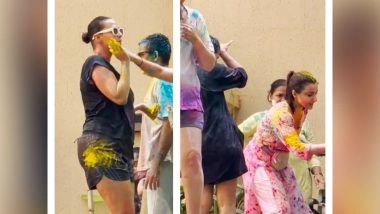 Entertainment News | Ranbir Kapoor, Soha Ali Khan, Neha Dhupia Enjoy Holi Festivities with Their Kids