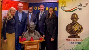 World News | US: First Bust of Mahatma Gandhi Unveiled in Montana