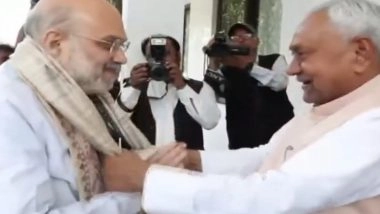 India News | Union HM Amit Shah Meets Bihar CM Nitish Kumar Amidst His Move to Rajya Sabha
