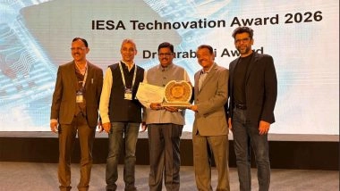 Business News | Three Decades of Impact: Mr B.V. Naidu Honoured with 'IESA Sarabhai Award' for Shaping India's ESDM Legacy
