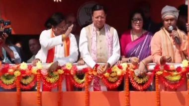 India News | Uttarakhand CM Dhami Participates in 'Parivartan Yatra' in North 24 Parganas Ahead of West Bengal Polls