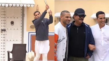 Entertainment News | Akshay Kumar and Shikhar Dhawan Play Cricket on 'Bhooth Bangla' Set, Makers Drop BTS Video