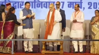 India News | Uttarakhand CM Pushkar Dhami Felicitates Union Home Minister Amit Shah at 