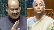 'Constitutional Positions Cannot Be Target of Anyone's Frustration': Finance Minister Nirmala Sitharaman on Motion Against Lok Sabha Speaker Om Birla