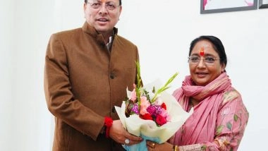 India News | Uttarakhand CM Dhami Meets Assembly Speaker Ritu Khanduri Bhushan in Gairsain