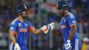 Sports News | Samson, Kishan, Dube's Blitz Lead India to Record 255/6 in T20 World Cup Final Against New Zealand