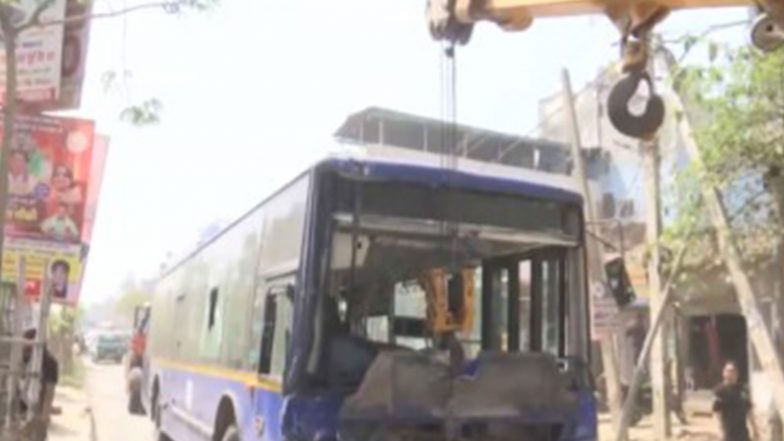 Delhi Road Accident: 2 Dead in Nangloi As DTC Bus Mows Down Scooter Rider, Locals Torch Vehicle