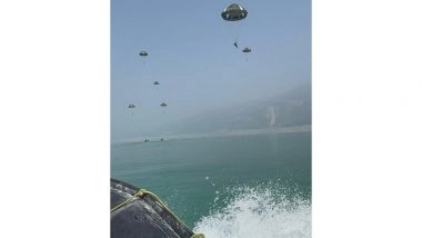 India News | Uttarakhand: IAF and Indian Army Conduct Joint Para-drop Exercise over Lake Tehri