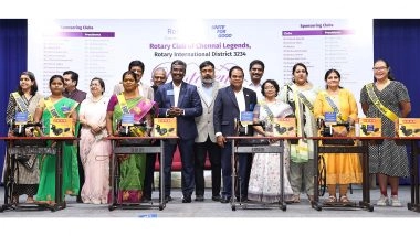 Business News | Rotary Club of Chennai Legends and Rotary District 3234 Donate 225 Sewing Machines to Women