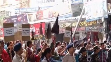 India News | West Bengal: TMC Workers Gather with Black Flags at Dakshineshwar Kali Temple Ahead of CEC Gyanesh Kumar's Visit