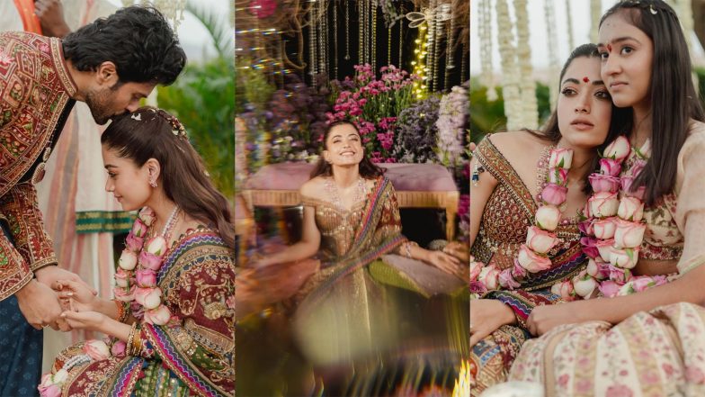 Entertainment News | From Emotional Moments to Playful Glances: Inside Rashmika Mandanna, Vijay Deverakonda's Vibrant Mehendi Evening