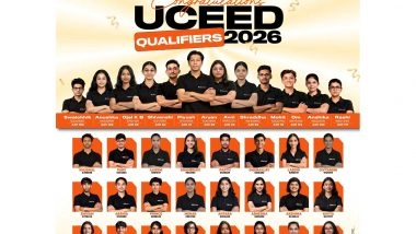 Business News | Creative Edge by Toprankers Announces UCEED 2026 Results: 7 Students Secure AIR Under 100, Nearly Half the Batch Qualifies
