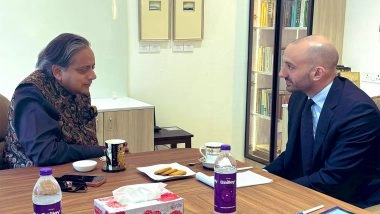 World News | Shashi Tharoor Meets French Minister Delegate Benjamin Haddad; Discusses Broadening of Bilateral Ties Between India and France