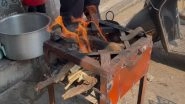 India News | Telagana: Fast Food Owner Creates Unique Wooden Log Stove Due to LPG Shortage