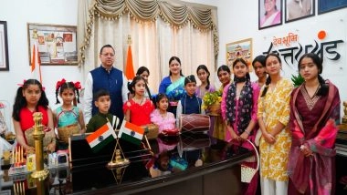 India News | Uttarakhand CM Pushkar Singh Dhami Celebrates 'Phool Dei' Festival at His Residence