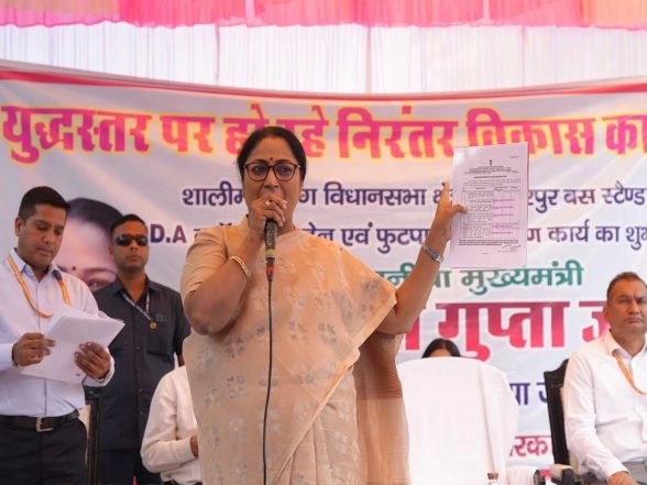 India News | Delhi CM Rekha Gupta Launches Projects to Enhance Drainage, Road Infrastructure in Shalimar Bagh