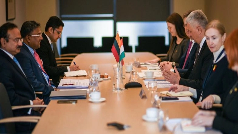 World News | India-Lithuania Review Bilateral Ties During 10th Round of Foreign Office Consultations; Emphasise Strengthening Trade and Investment Ties