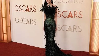 Entertainment News | Oscars: Demi Moore Steals Attention in Peacock Feathered Gown