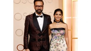 Entertainment News | Oscars 2026: Isha Ambani Turns Heads in Vintage Valentino, Walks Red Carpet with Husband Anand Piramal