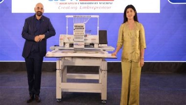 Business News | Pranitha Subhash Launches HSW's Turbo 1.5, India's Fastest Single-Head Embroidery Machine