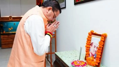 India News | Uttarakhand CM Dhami Pays Tribute to Former CM HN Bahuguna on Death Anniversary