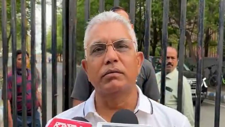 India News | 'Election for Change': BJP's Dilip Ghosh Slams Mamata Banerjee over Protest Against Election Commission, Supreme Court