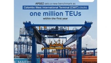 Business News | APSEZ's Colombo Terminal Handles One Million Containers in First Year of Operation