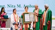 Entertainment News | Nita M Ambani Conferred with Honorary Doctorate by KIIT for Work in Education, Healthcare and Arts