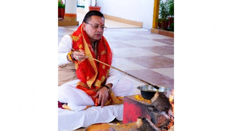 India News | CM Pushkar Singh Dhami Performs Havan on Hindu New Year in Dehradun