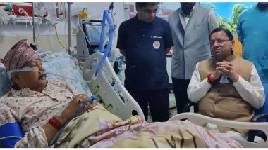 India News | Uttarakhand CM Dhami Visits AIIMS Rishikesh to Enquire About Satpal Maharaj's Health