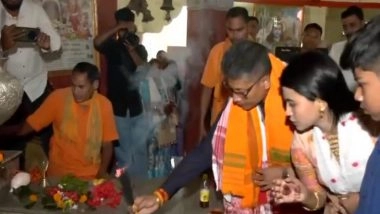 India News | Assam Minister Pijush Hazarika Offers Prayer at Deosal Temple Before Filing Nomination from Jagiroad