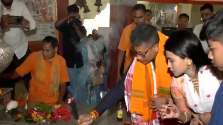 India News | Assam Minister Pijush Hazarika Offers Prayer at Deosal Temple Before Filing Nomination from Jagiroad