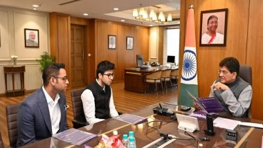 Business News | Piyush Goyal Meets Zepto CEO Aadit Palicha, Discusses Skilling, Innovation and Supply Chains