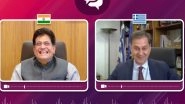 Business News | Piyush Goyal Interacts with Greece Deputy Minister of Foreign Affairs to Discuss Deepening Cooperation Between the Two Nations