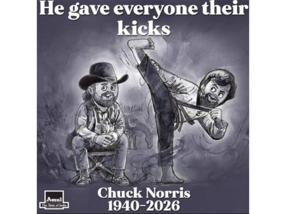 Entertainment News | Amul Pays Tribute to Hollywood Action Star Chuck Norris Through Special Topical Doodle
