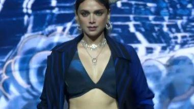 Entertainment News | Aditi Rao Hydari Looks Elegant in Satya Paul's Design at Lakme Fashion Week 2026