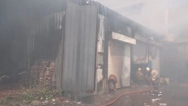 India News | Fire Breaks out at Garage in Indore, Several Vehicles Damaged