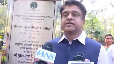 India News | NDMC Vice Chairman Lays Foundation Stone for Park Redevelopment in Bharti Nagar