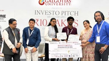 Business News | Galgotias University Hosts 'Galgotias Investo Pitch 2026', Awards Grants to 12 Promising Startups