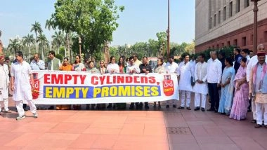 India News | Opposition MPs Hold Protest in Parliament Premises over LPG Supply Issue