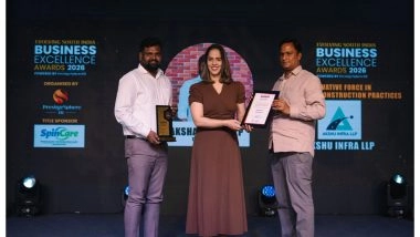 Business News | Saina Nehwal Honours Akshay Kumar P of AKSHU INFRA LLP for Innovation in Sustainable Construction at South India Awards 2026