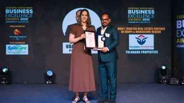 Business News | Saina Nehwal Honours Uday K Shetty of Tulunadu Properties as Most Trusted Real Estate Partner in Coastal Karnataka 2026